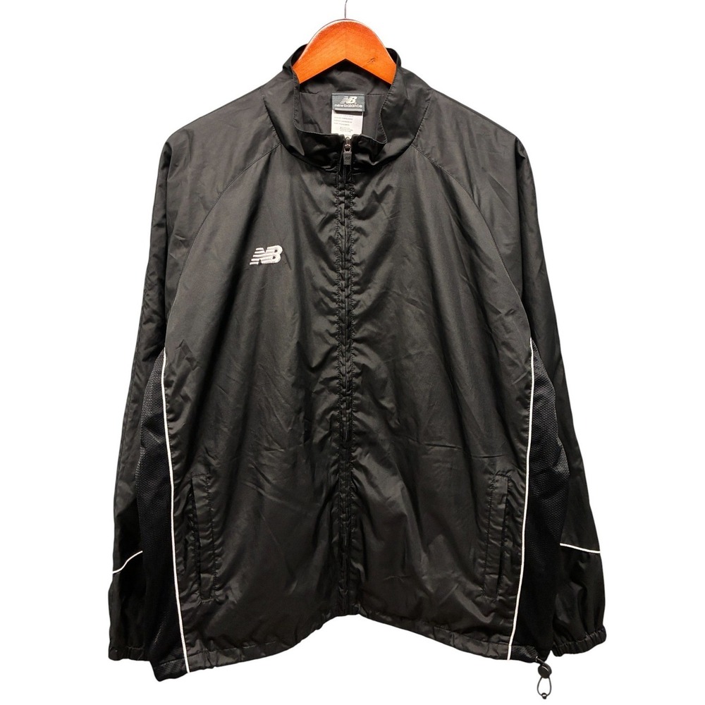 New Balance Zip Up Track Jacket Men's Large Black Athletic Polyester
